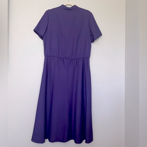 Vintage/Oldie C&R 80s Bright Purple Dress with pockets short sleeve - Size 14/L - Picture 2 of 7